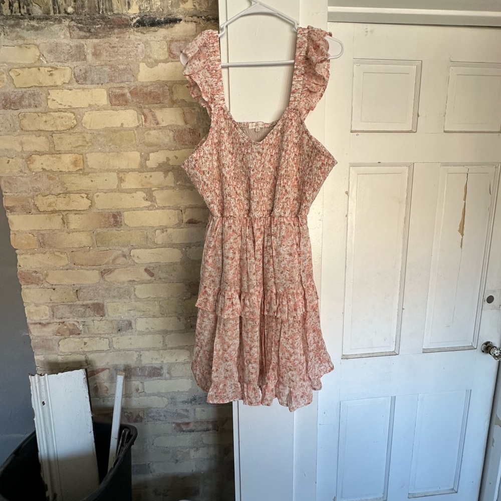Floral Ruffle Sleeveless Dress